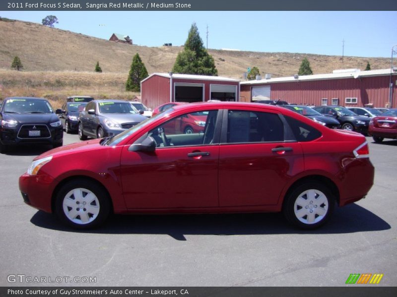 Sangria Red Metallic / Medium Stone 2011 Ford Focus S Sedan