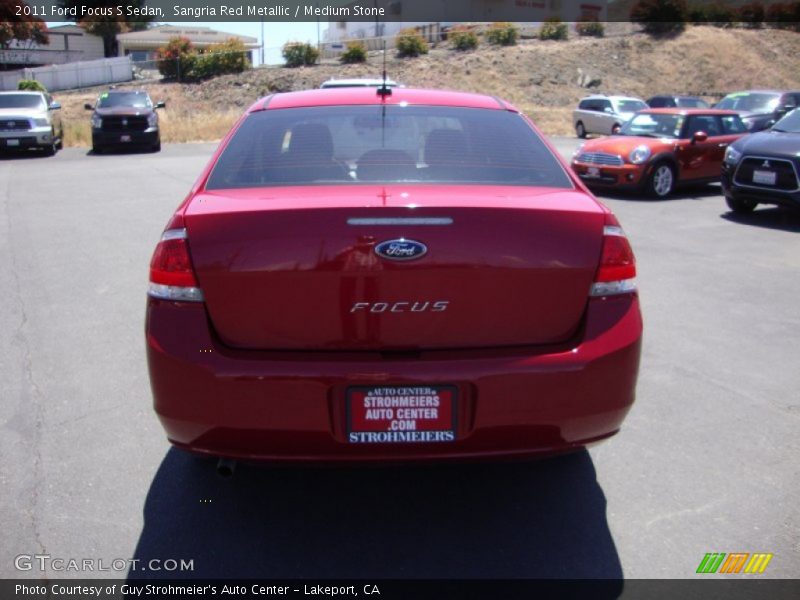 Sangria Red Metallic / Medium Stone 2011 Ford Focus S Sedan