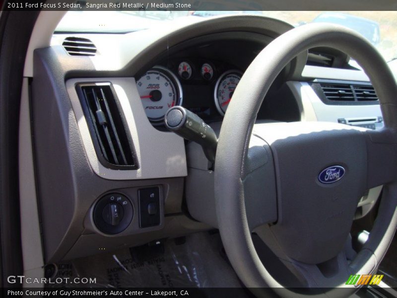 Sangria Red Metallic / Medium Stone 2011 Ford Focus S Sedan