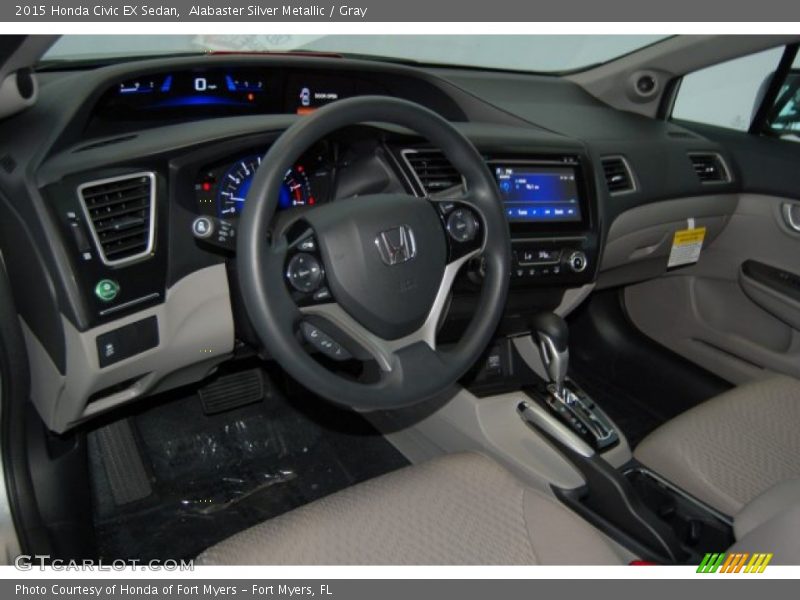 Alabaster Silver Metallic / Gray 2015 Honda Civic EX Sedan