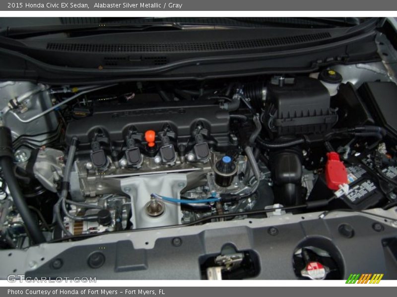 Alabaster Silver Metallic / Gray 2015 Honda Civic EX Sedan
