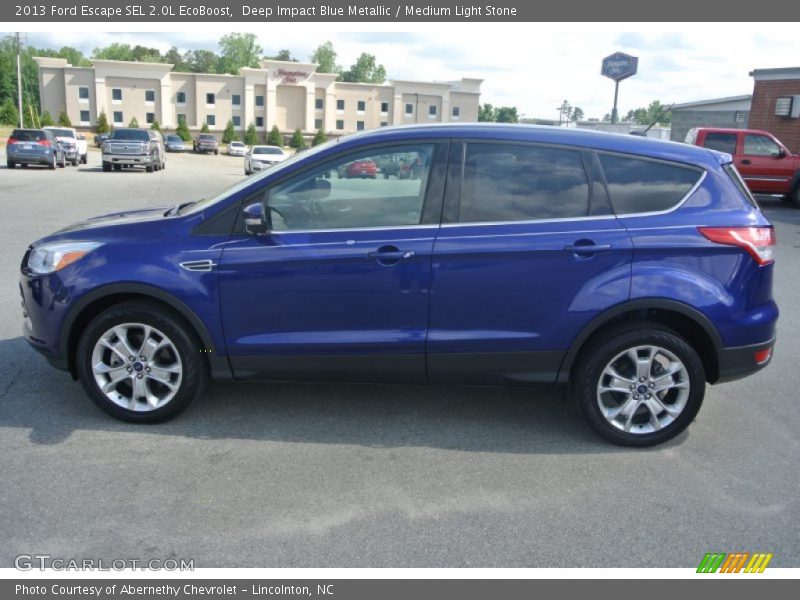 Deep Impact Blue Metallic / Medium Light Stone 2013 Ford Escape SEL 2.0L EcoBoost