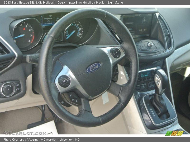 Deep Impact Blue Metallic / Medium Light Stone 2013 Ford Escape SEL 2.0L EcoBoost