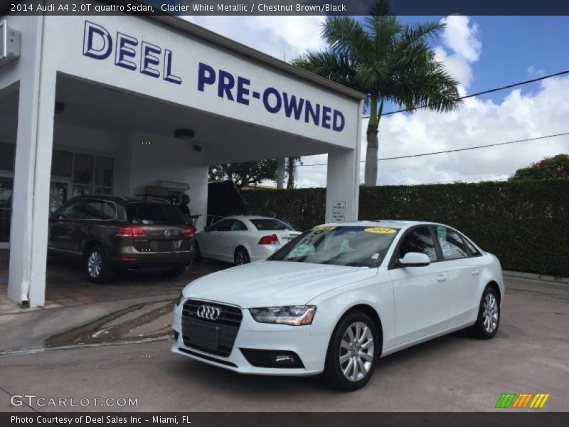 Glacier White Metallic / Chestnut Brown/Black 2014 Audi A4 2.0T quattro Sedan