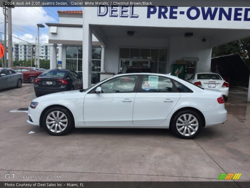 Glacier White Metallic / Chestnut Brown/Black 2014 Audi A4 2.0T quattro Sedan