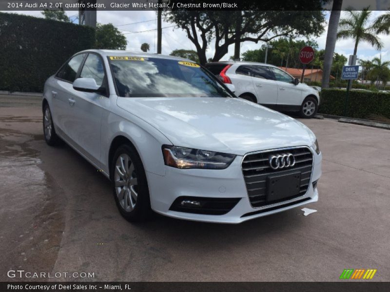 Glacier White Metallic / Chestnut Brown/Black 2014 Audi A4 2.0T quattro Sedan