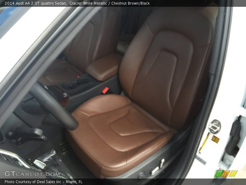 Glacier White Metallic / Chestnut Brown/Black 2014 Audi A4 2.0T quattro Sedan