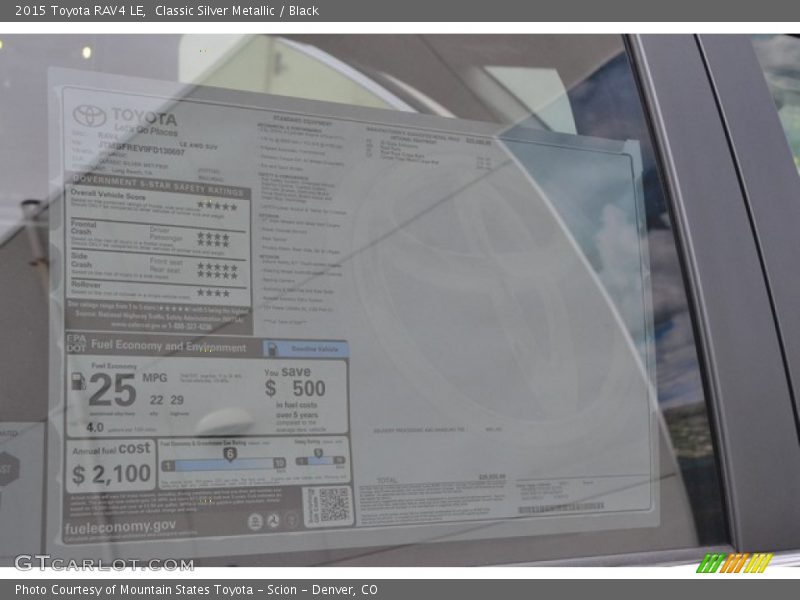 Classic Silver Metallic / Black 2015 Toyota RAV4 LE