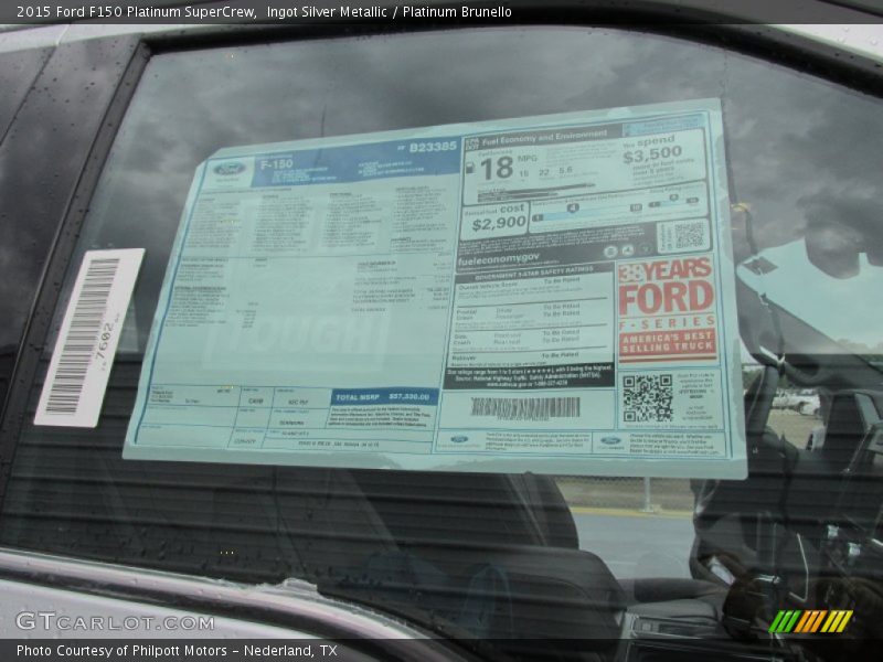 Ingot Silver Metallic / Platinum Brunello 2015 Ford F150 Platinum SuperCrew