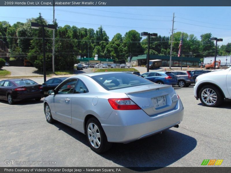 Alabaster Silver Metallic / Gray 2009 Honda Civic LX Coupe