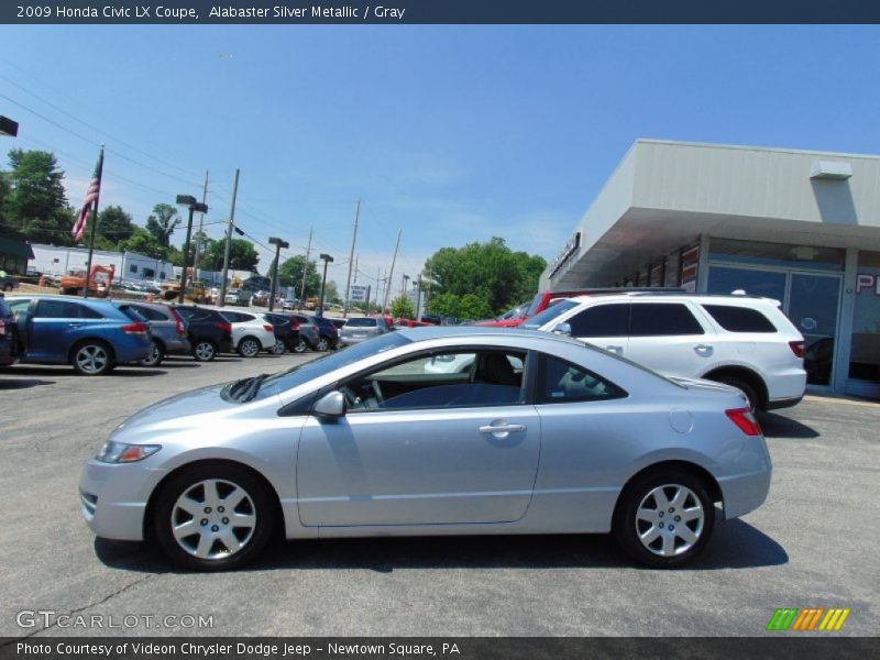 Alabaster Silver Metallic / Gray 2009 Honda Civic LX Coupe