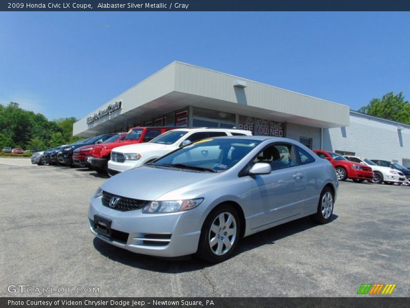 Alabaster Silver Metallic / Gray 2009 Honda Civic LX Coupe