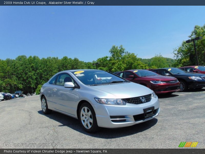 Alabaster Silver Metallic / Gray 2009 Honda Civic LX Coupe