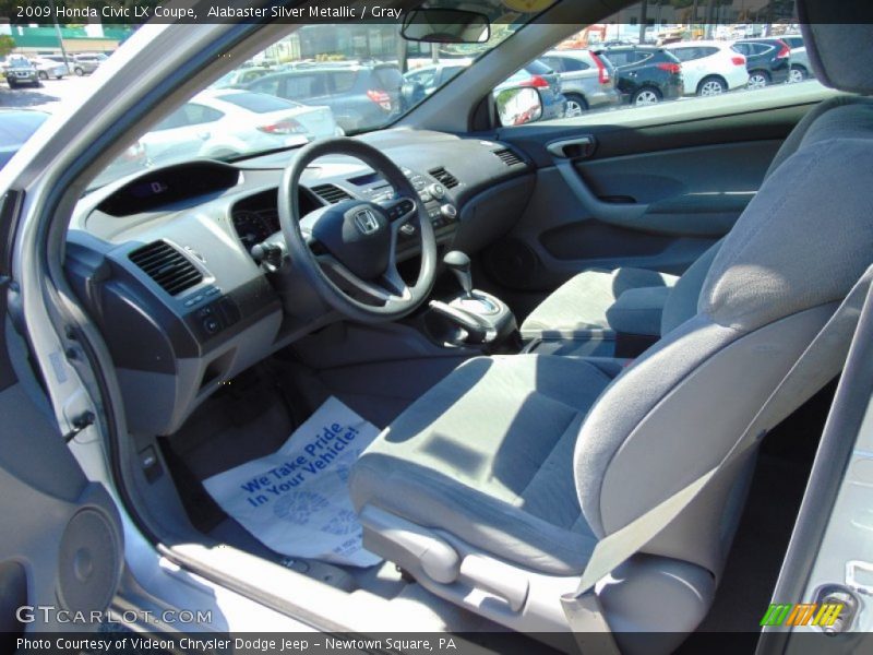 Alabaster Silver Metallic / Gray 2009 Honda Civic LX Coupe