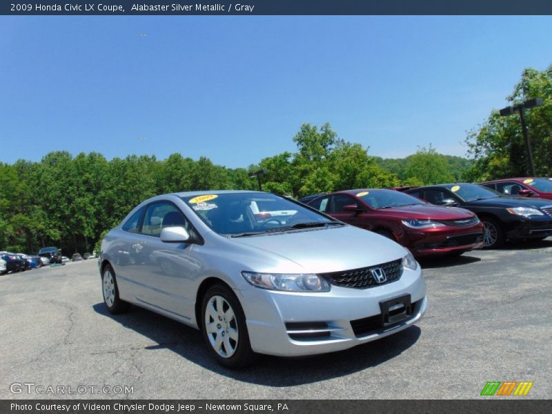 Alabaster Silver Metallic / Gray 2009 Honda Civic LX Coupe