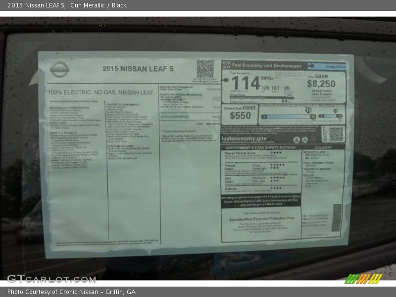 Gun Metallic / Black 2015 Nissan LEAF S