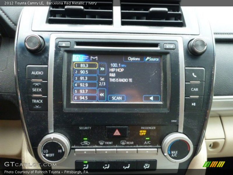 Barcelona Red Metallic / Ivory 2012 Toyota Camry LE