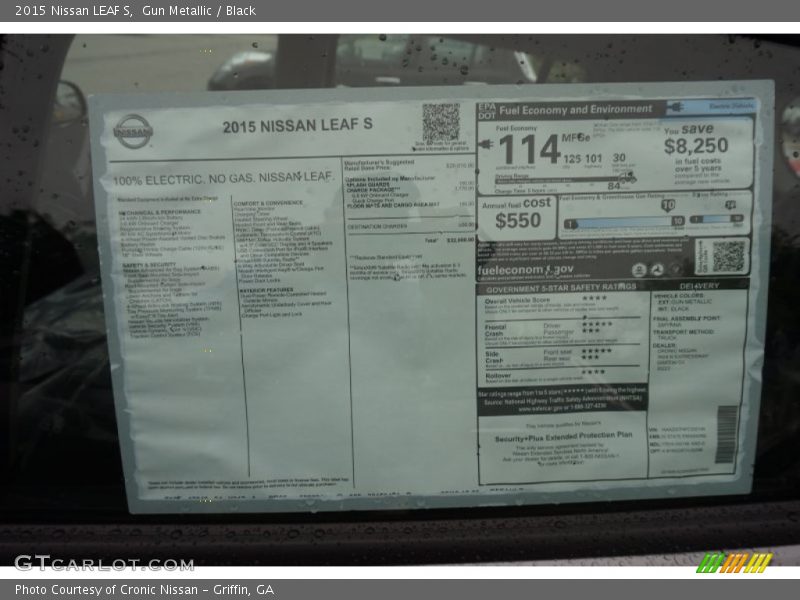 Gun Metallic / Black 2015 Nissan LEAF S