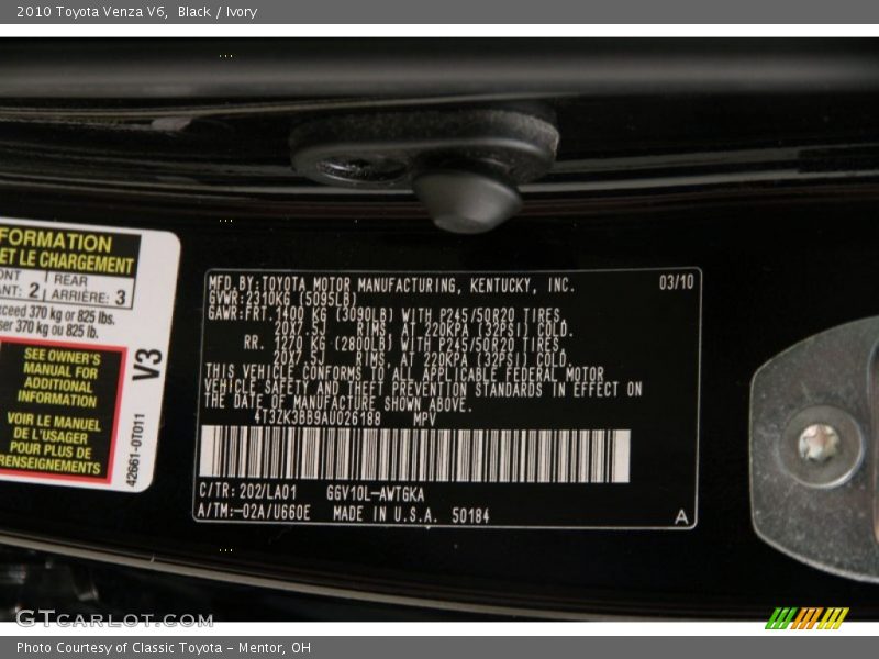 202 - 2010 Toyota Venza V6