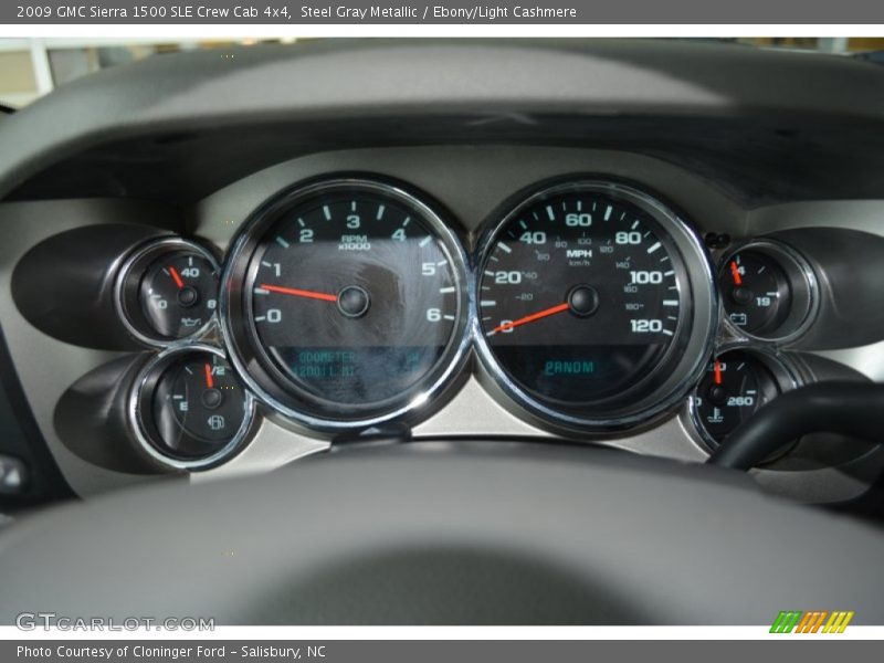 Steel Gray Metallic / Ebony/Light Cashmere 2009 GMC Sierra 1500 SLE Crew Cab 4x4