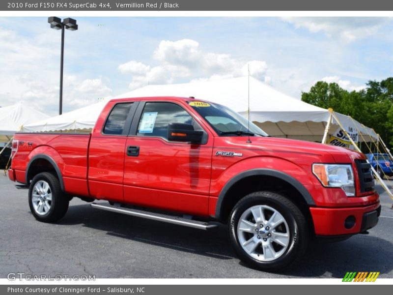 Vermillion Red / Black 2010 Ford F150 FX4 SuperCab 4x4