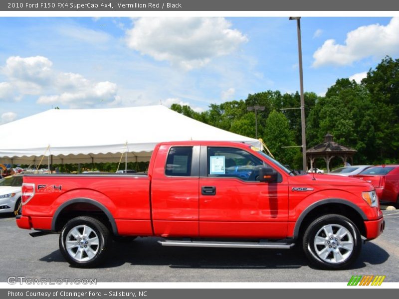Vermillion Red / Black 2010 Ford F150 FX4 SuperCab 4x4