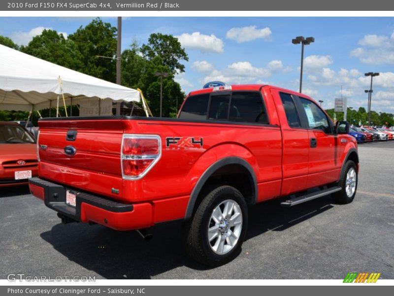 Vermillion Red / Black 2010 Ford F150 FX4 SuperCab 4x4