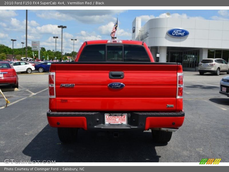 Vermillion Red / Black 2010 Ford F150 FX4 SuperCab 4x4