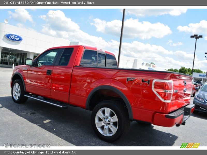 Vermillion Red / Black 2010 Ford F150 FX4 SuperCab 4x4