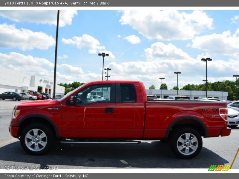Vermillion Red / Black 2010 Ford F150 FX4 SuperCab 4x4
