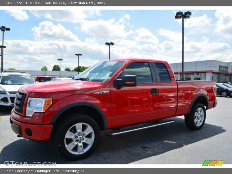 Vermillion Red / Black 2010 Ford F150 FX4 SuperCab 4x4