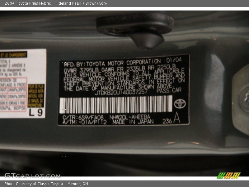 Tideland Pearl / Brown/Ivory 2004 Toyota Prius Hybrid
