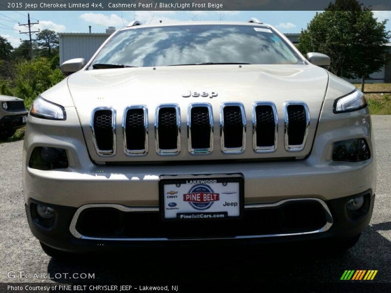 Cashmere Pearl / Black/Light Frost Beige 2015 Jeep Cherokee Limited 4x4