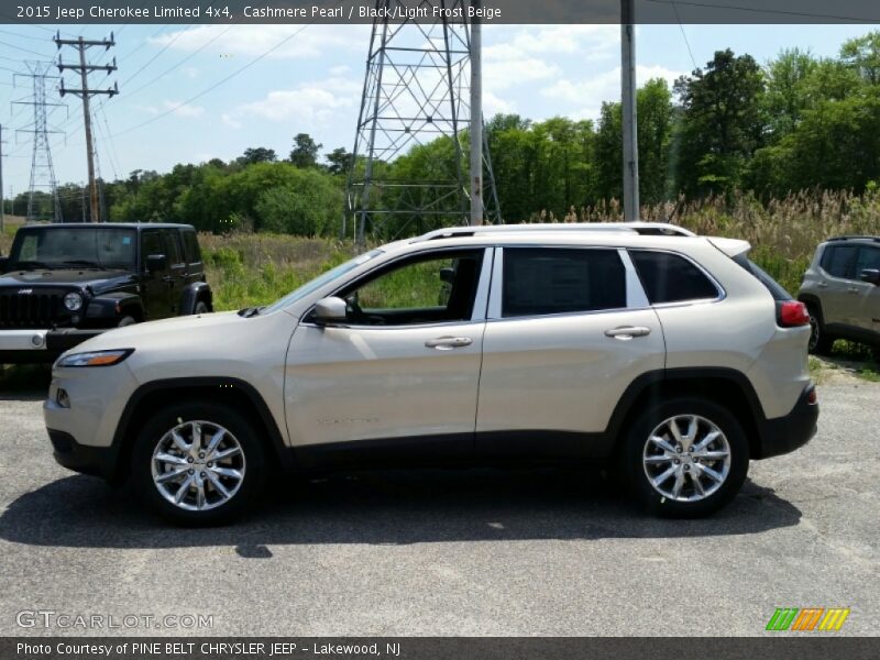 Cashmere Pearl / Black/Light Frost Beige 2015 Jeep Cherokee Limited 4x4