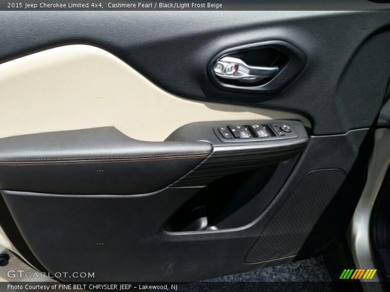 Cashmere Pearl / Black/Light Frost Beige 2015 Jeep Cherokee Limited 4x4