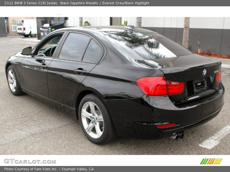 Black Sapphire Metallic / Everest Grey/Black Highlight 2012 BMW 3 Series 328i Sedan