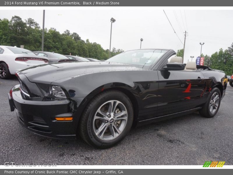 Black / Medium Stone 2014 Ford Mustang V6 Premium Convertible