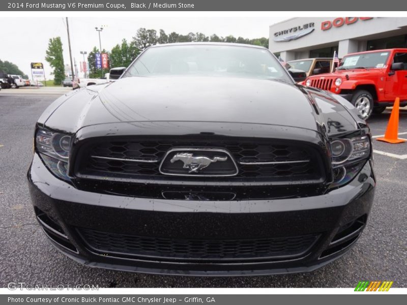 Black / Medium Stone 2014 Ford Mustang V6 Premium Coupe
