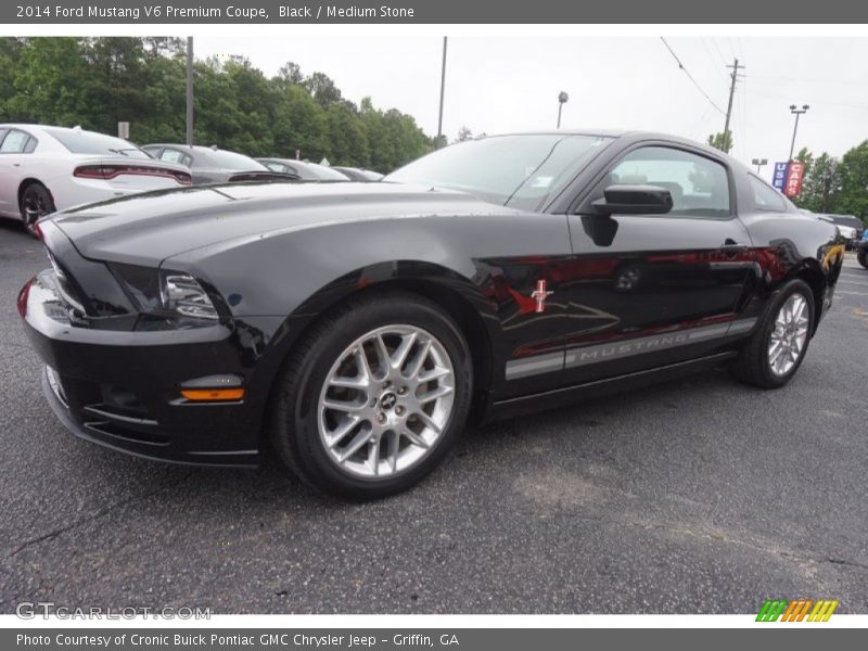 Black / Medium Stone 2014 Ford Mustang V6 Premium Coupe