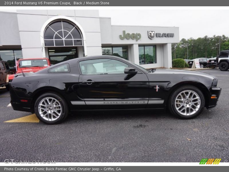Black / Medium Stone 2014 Ford Mustang V6 Premium Coupe