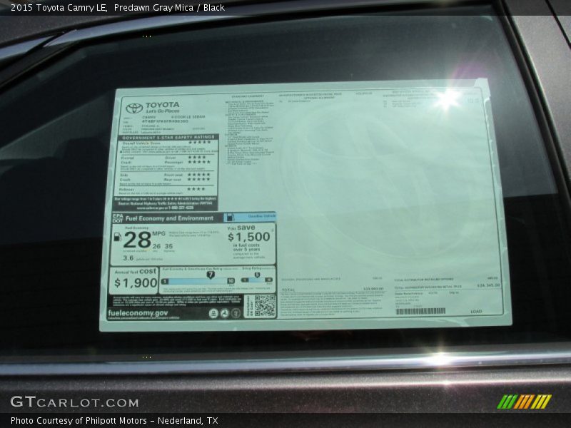 Predawn Gray Mica / Black 2015 Toyota Camry LE