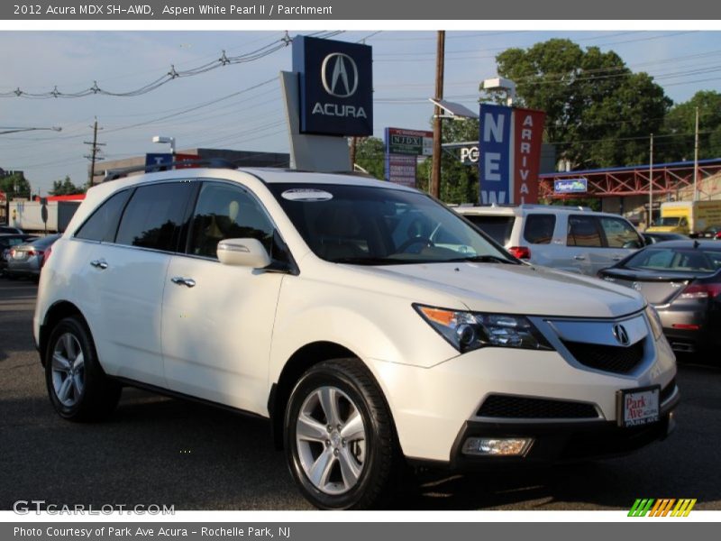 Aspen White Pearl II / Parchment 2012 Acura MDX SH-AWD