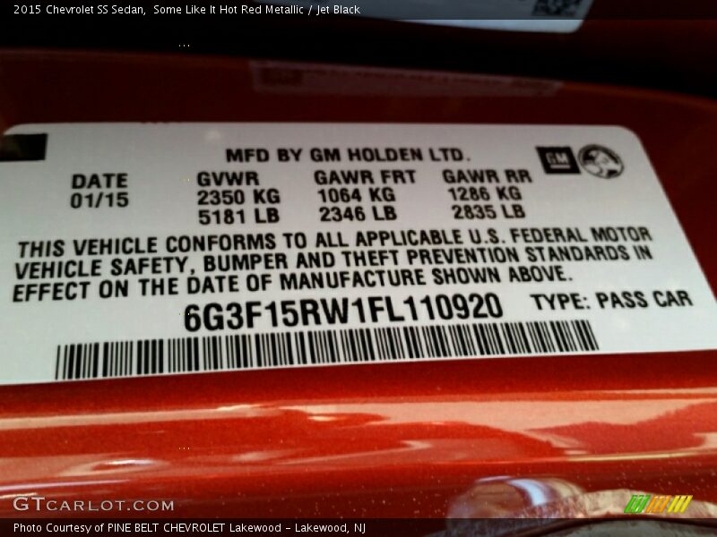 Some Like It Hot Red Metallic / Jet Black 2015 Chevrolet SS Sedan
