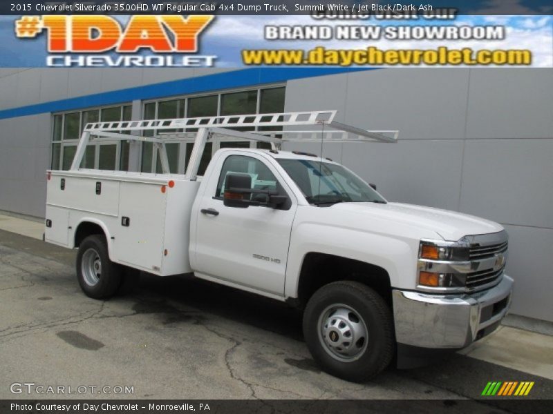 Summit White / Jet Black/Dark Ash 2015 Chevrolet Silverado 3500HD WT Regular Cab 4x4 Dump Truck