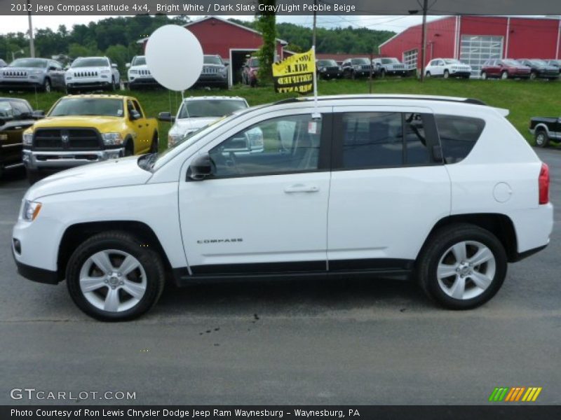 Bright White / Dark Slate Gray/Light Pebble Beige 2012 Jeep Compass Latitude 4x4
