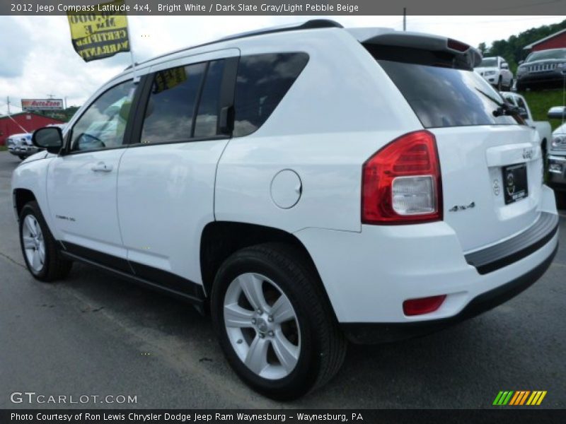 Bright White / Dark Slate Gray/Light Pebble Beige 2012 Jeep Compass Latitude 4x4