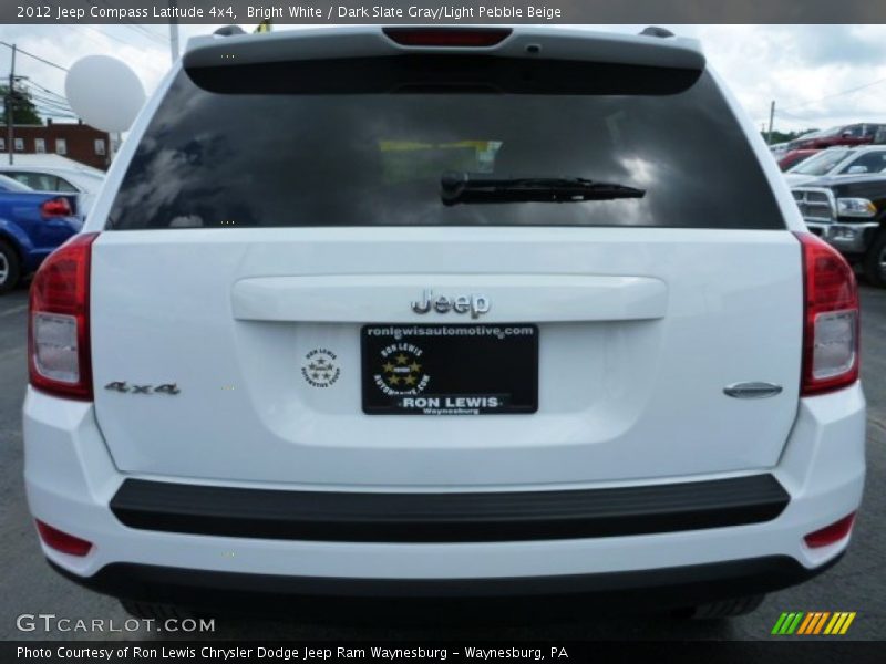 Bright White / Dark Slate Gray/Light Pebble Beige 2012 Jeep Compass Latitude 4x4