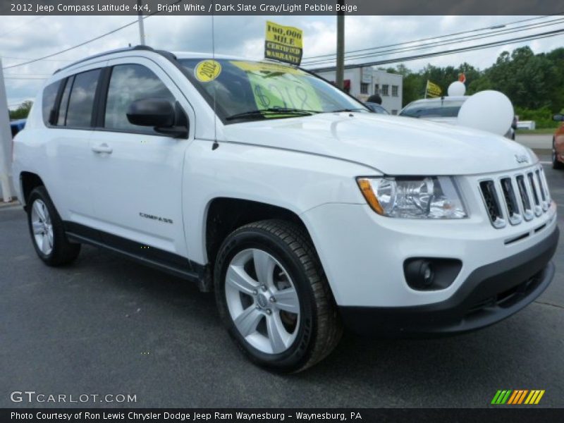 Bright White / Dark Slate Gray/Light Pebble Beige 2012 Jeep Compass Latitude 4x4