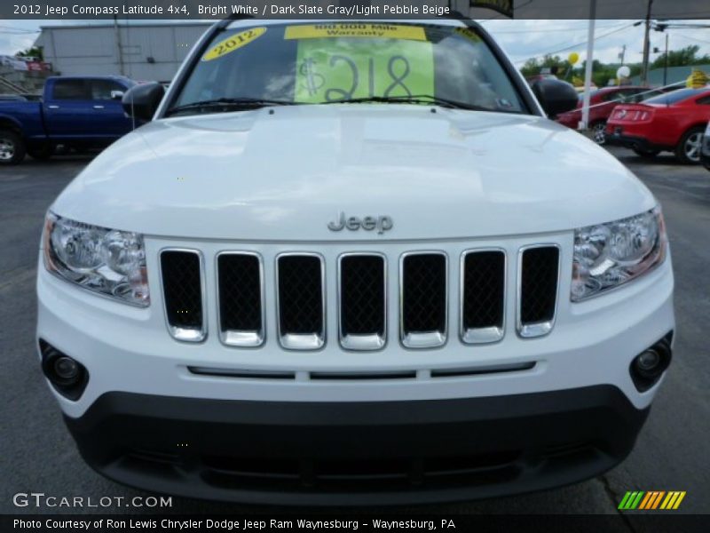 Bright White / Dark Slate Gray/Light Pebble Beige 2012 Jeep Compass Latitude 4x4