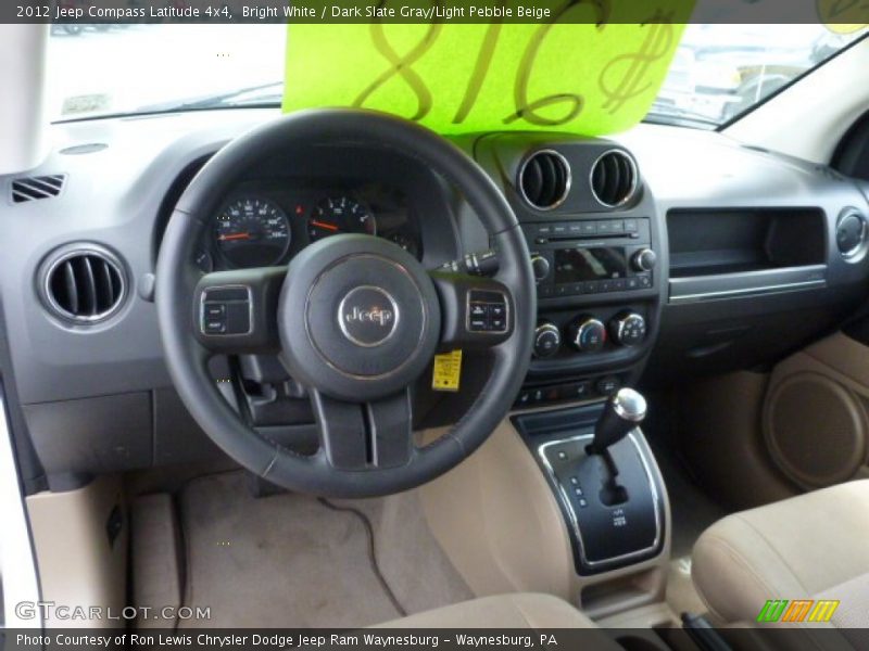Bright White / Dark Slate Gray/Light Pebble Beige 2012 Jeep Compass Latitude 4x4
